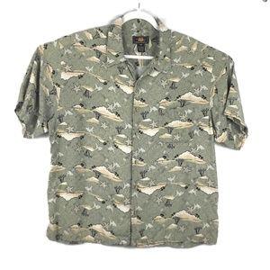 Route 66 Hawaiian Shirt Mens XL‎ Camp Tropical Print Short Sleeve Rayon Beach